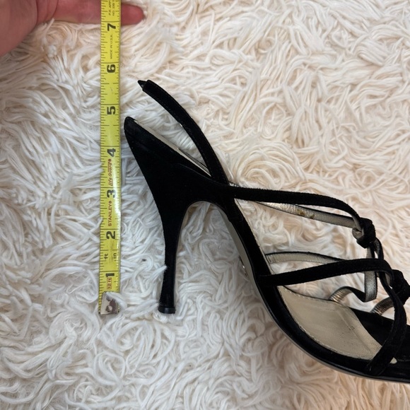 Dolce & Gabbana black strappy heel sandals black suede SZ 38.5 or 8 sexy style - Picture 11 of 14